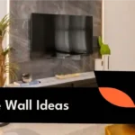 Modern living room featuring a stylish painted feature wall with decorative accents.