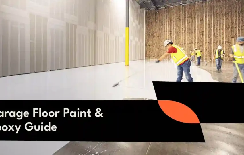 Fresh epoxy coating applied to a garage floor with a glossy, durable finish.