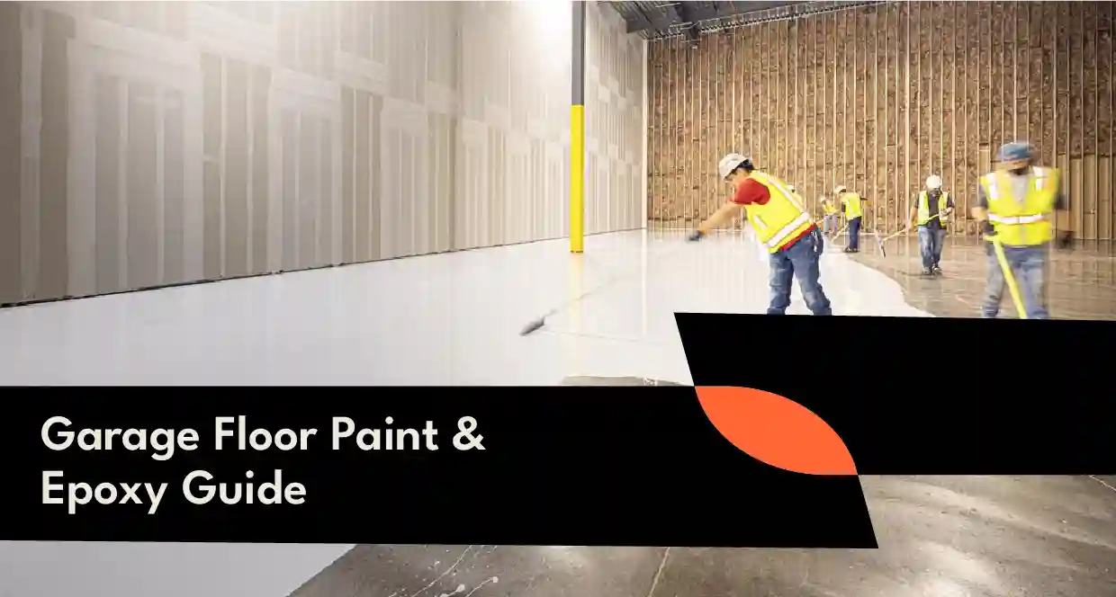 Fresh epoxy coating applied to a garage floor with a glossy, durable finish.