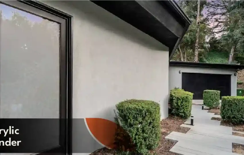 Acrylic render finish applied to exterior wall