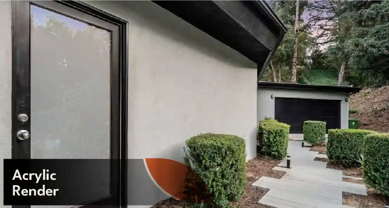 Acrylic render finish applied to exterior wall