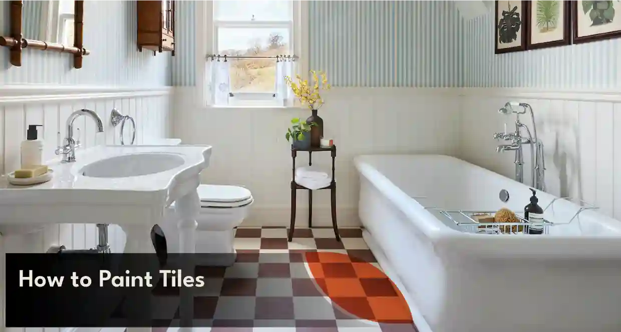 Melbourne painter applying tile paint to bathroom tiles