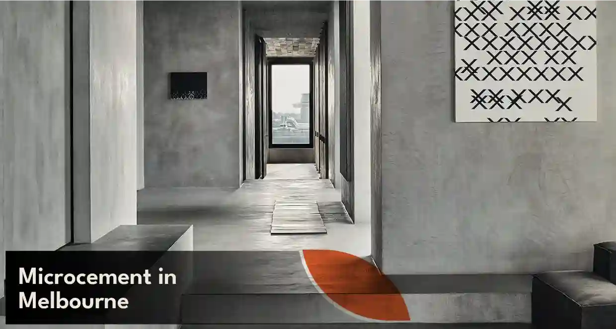 Microcement wall and floor finish in Melbourne interior